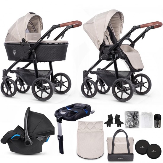 Venicci Shadow 2.0 Prestige Edition 3 in 1 Travel System + Isofix Base, Toscana Sand Tan