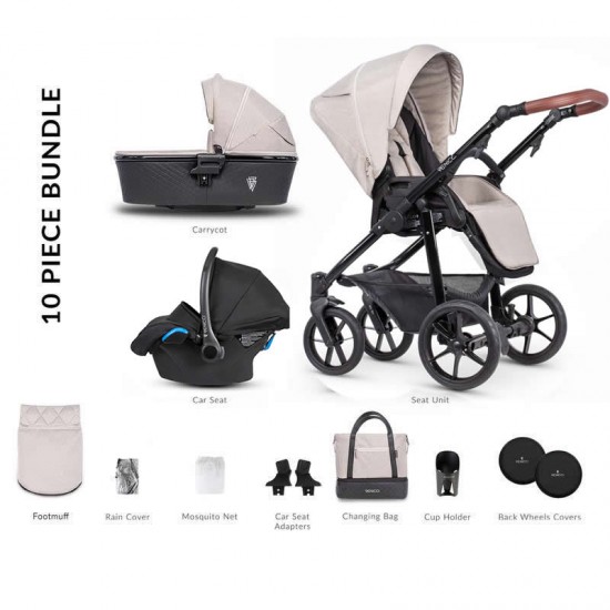 Venicci Shadow 2.0 Prestige Edition 3 in 1 Travel System + Isofix Base, Toscana Sand Tan