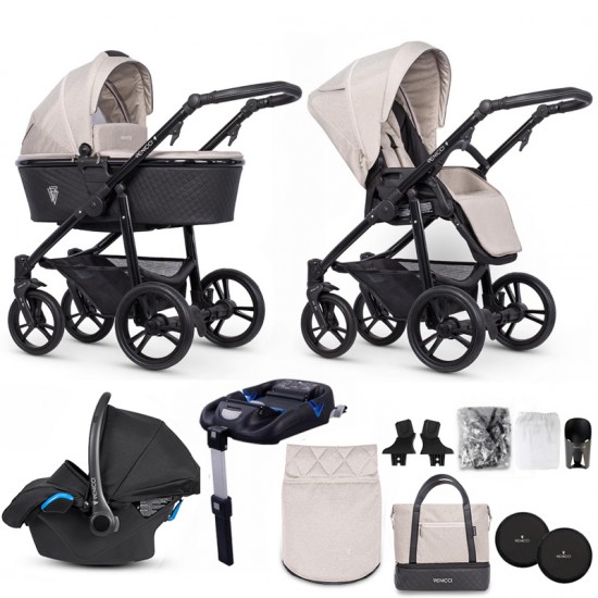 Venicci Shadow 2.0 Prestige Edition 3 in 1 Travel System + Isofix Base, Toscana Sand