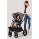 Venicci Upline 3 in 1 with Tiago 360 Car Seat + Base Complete Travel System Bundle + FREE Height Adjusters, Slate Grey