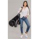 Venicci Upline 3 in 1 with Tiago 360 Car Seat + Base Complete Travel System Bundle + FREE Height Adjusters, Slate Grey
