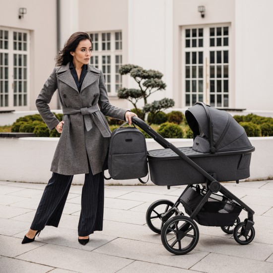 Venicci Tinum Edge 3 in 1 Travel System Bundle, Charcoal