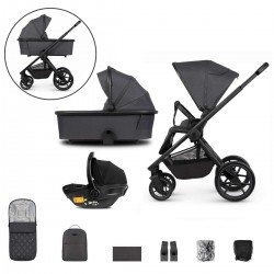 Venicci Tinum Edge 3 in 1 Travel System Bundle, Charcoal