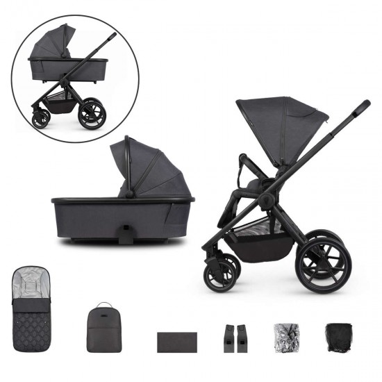 Venicci Tinum Edge 2 in 1 Pram Bundle, Charcoal