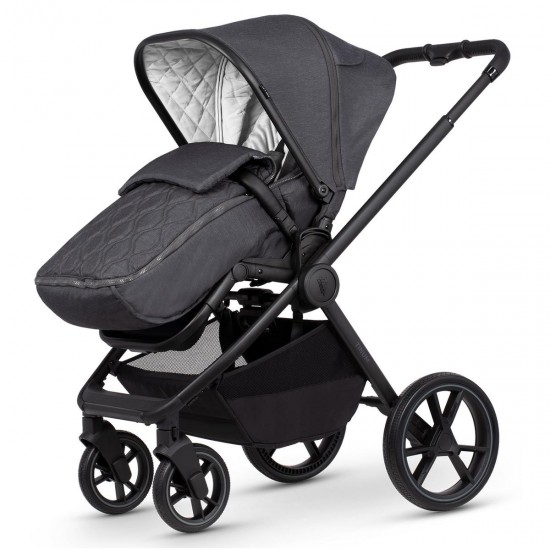 Venicci Tinum Edge 3 in 1 + Base Complete Travel System Bundle, Charcoal