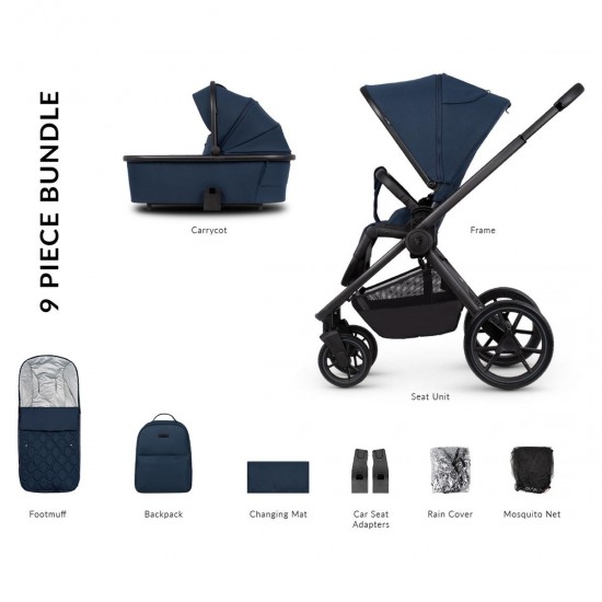 Venicci Tinum Edge 2 in 1 Pram Bundle, Ocean