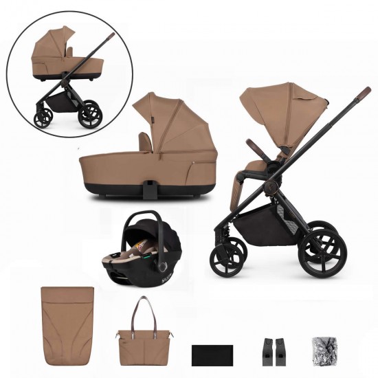 Venicci Claro 3 in 1 with Tiago 360 Car Seat Travel System Bundle, Caramel Venicci Claro 3 in 1 with Tiago 360 Car Seat Travel System Bundle, Caramel