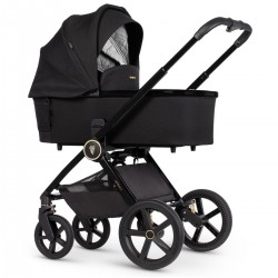 Venicci Upline 2 - 2 in 1 Pram - 9 Piece Bundle, All Black