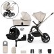 Venicci Upline 2 - 3 in 1 + Base Complete Travel System Bundle, Stone Beige
