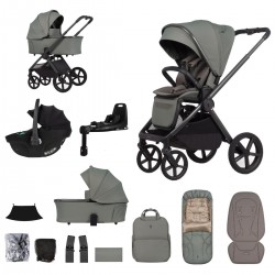 Venicci Upline 3 - 3 in 1 + Base Complete Travel System Bundle, Aloe