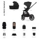 Venicci Upline 3 - 2 in 1 Pram - 11 Piece Bundle, Onyx