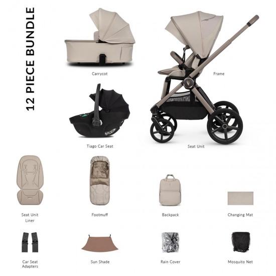 Venicci Upline 3 - 3 in 1 Travel System Bundle, Pebble