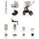 Venicci Upline 3 - 3 in 1 + Base Complete Travel System Bundle, Pebble