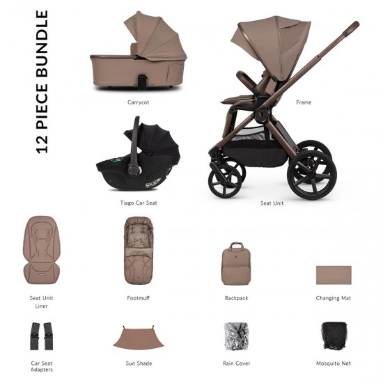 Venicci Upline 3 - 3 in 1 Travel System Bundle, Sand