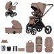 Venicci Upline 3 - 2 in 1 Pram - 11 Piece Bundle, Sand