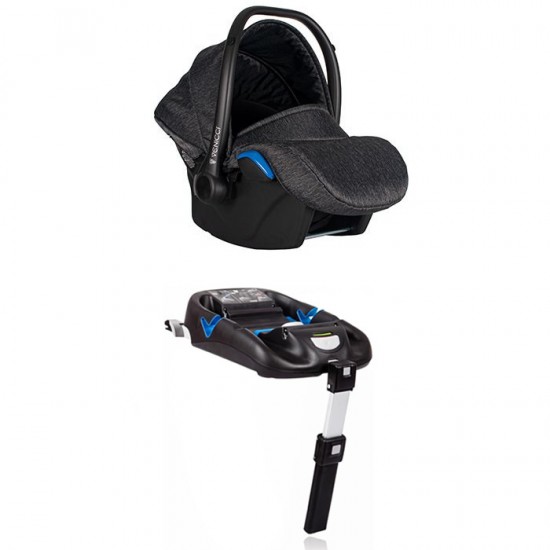 Venicci Soft 3 in 1 Travel System Bundle + Isofix Base, White Chassis / Denim Black