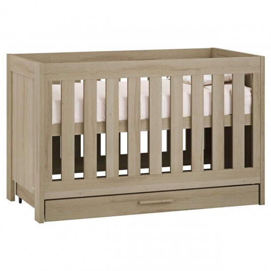 Venicci Forenzo Cot Bed with Drawer, Honey Oak
