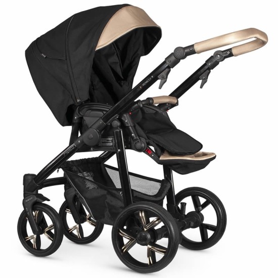 Venicci Lanco Gold Prestige Edition 3 in 1 Travel System, Black + FREE Isofix Base worth £129