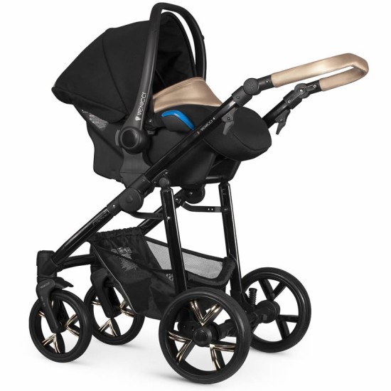 Venicci Lanco Gold Prestige Edition 3 in 1 Travel System, Black + FREE Isofix Base worth £129