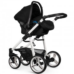 Venicci Soft 3 in 1 Travel System Bundle + Isofix Base, White Chassis / Black