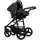 Venicci Soft 3 in 1 Travel System, Black Chassis / Denim Black