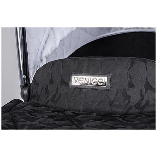Venicci Tinum 10 Piece 2 in 1 Pram Bundle, Camo Black