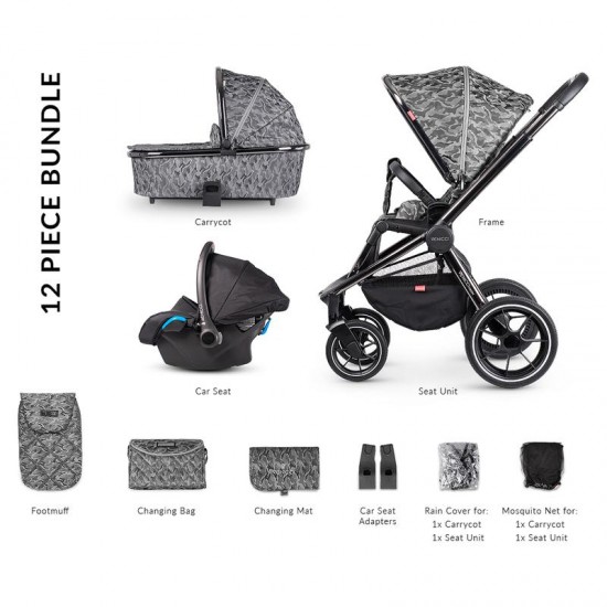 Venicci Tinum 3 in 1 Travel System Bundle, Camo Grey / Black Venicci Tinum 3 in 1 Travel System Bundle, Camo Grey / Black