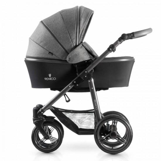 Venicci Carbo 2 in 1 Pram, Denim Grey Venicci Carbo 2 in 1 Pram, Denim Grey