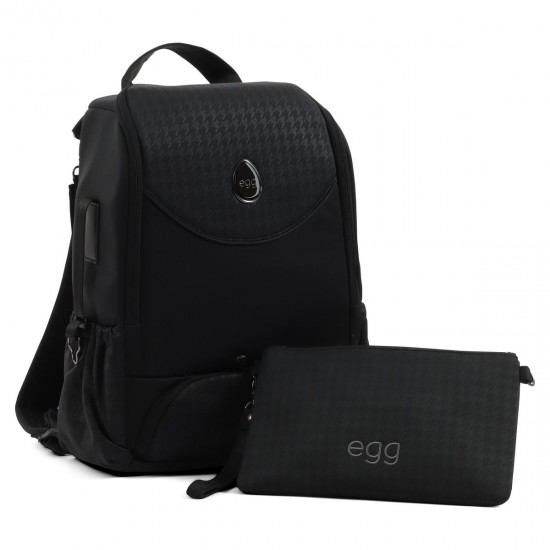 egg 3 Luxury Pebble 360 Pro i-Size Travel System Bundle, Houndstooth Black