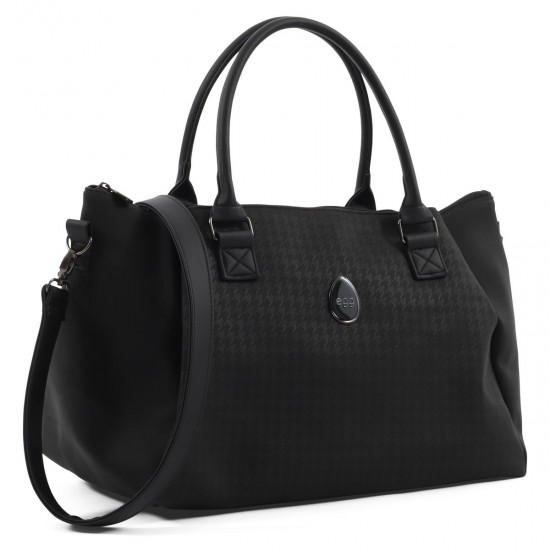 egg 3 Overnight Bag, Houndstooth Black