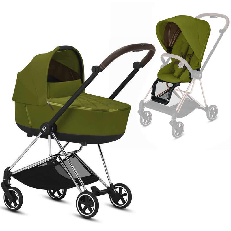 khaki green pram